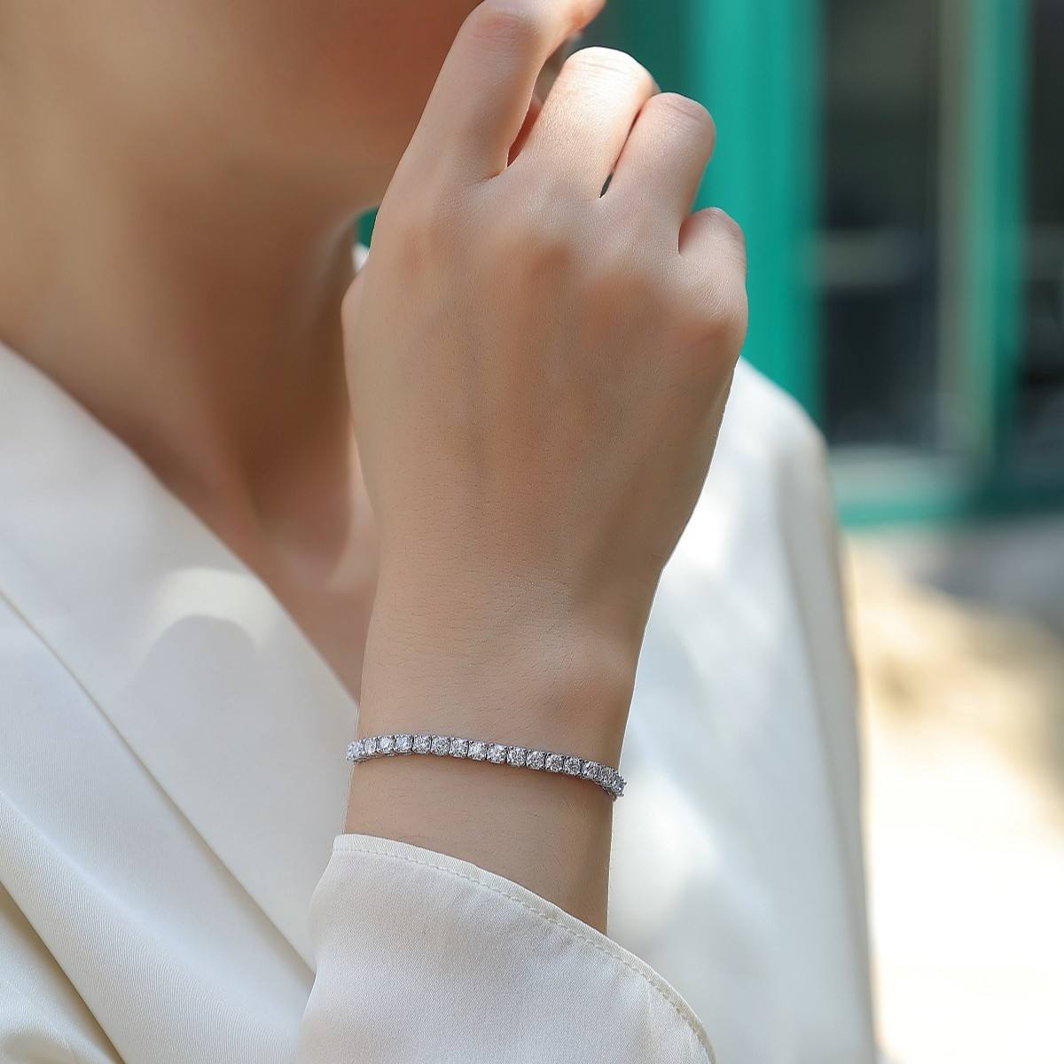 Square Eternity Slide Bracelet
