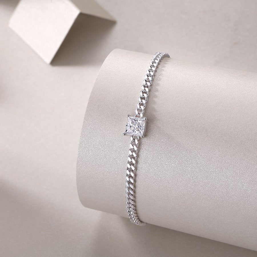 Square Sparkle Chain Bracelet