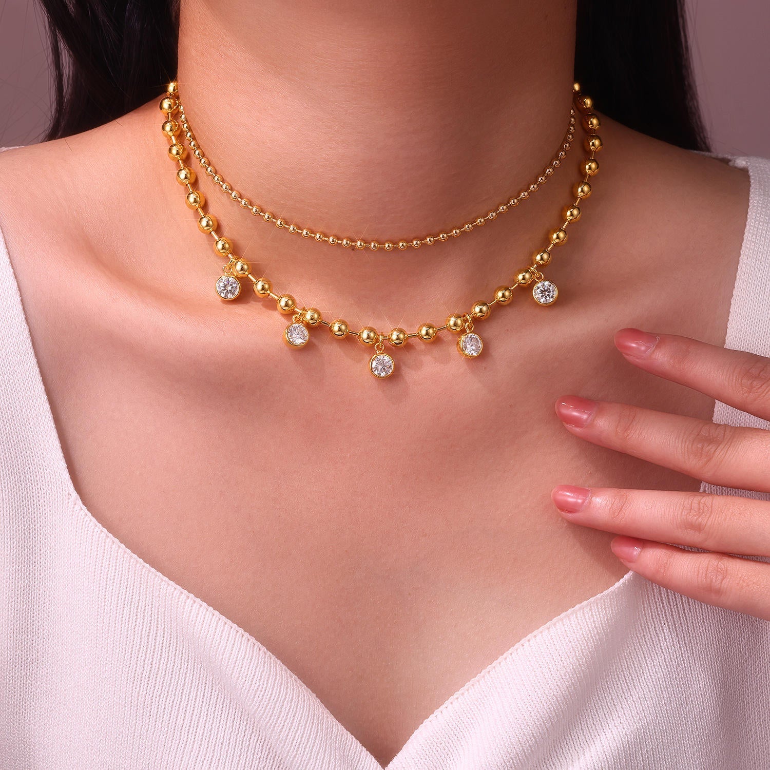 Beaded Twinkle Dangle Necklace Stella Harte