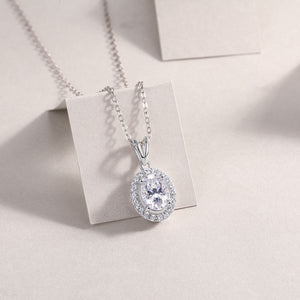 Oval Halo Whisper Necklace