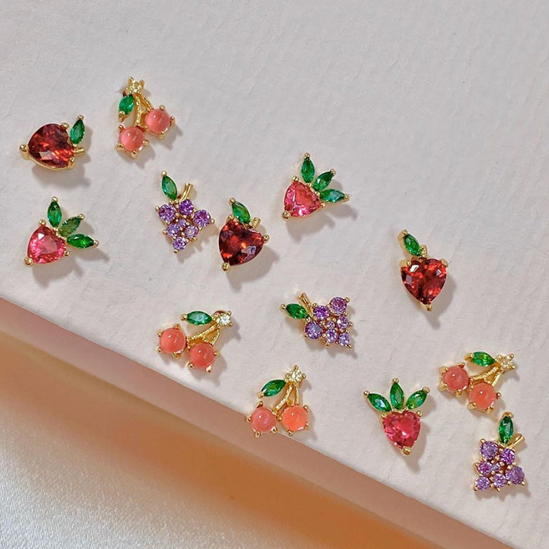 Strawberry Heart Stud Earrings Stella Harte