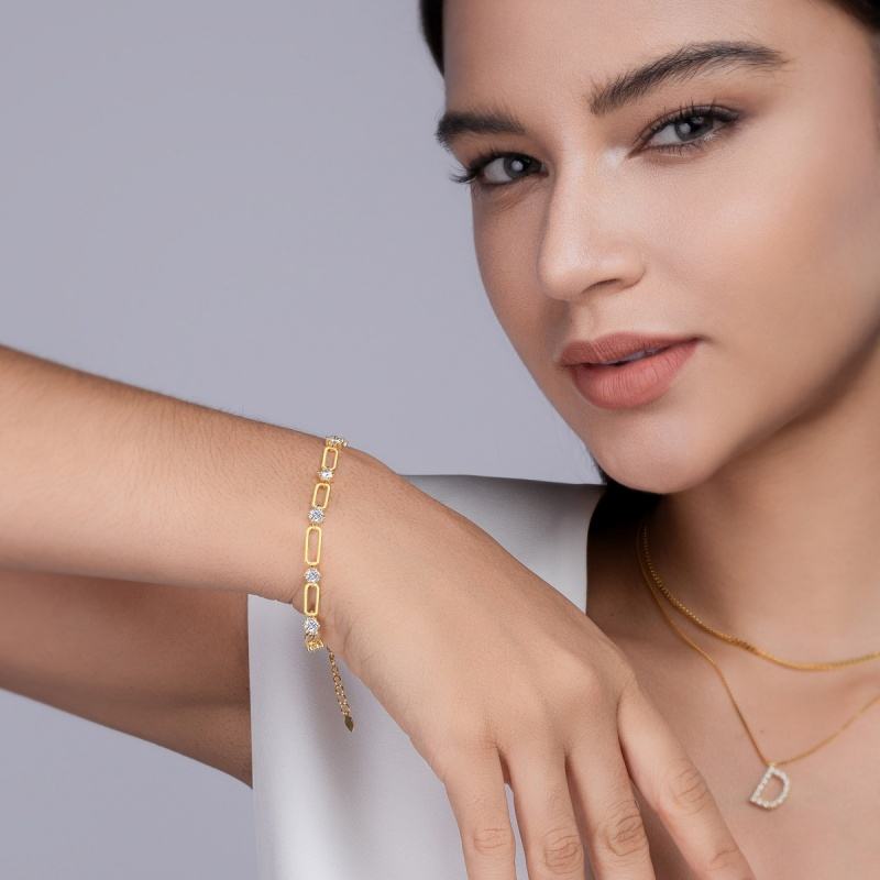 Golden Link Sparkle Bracelet Stella Harte