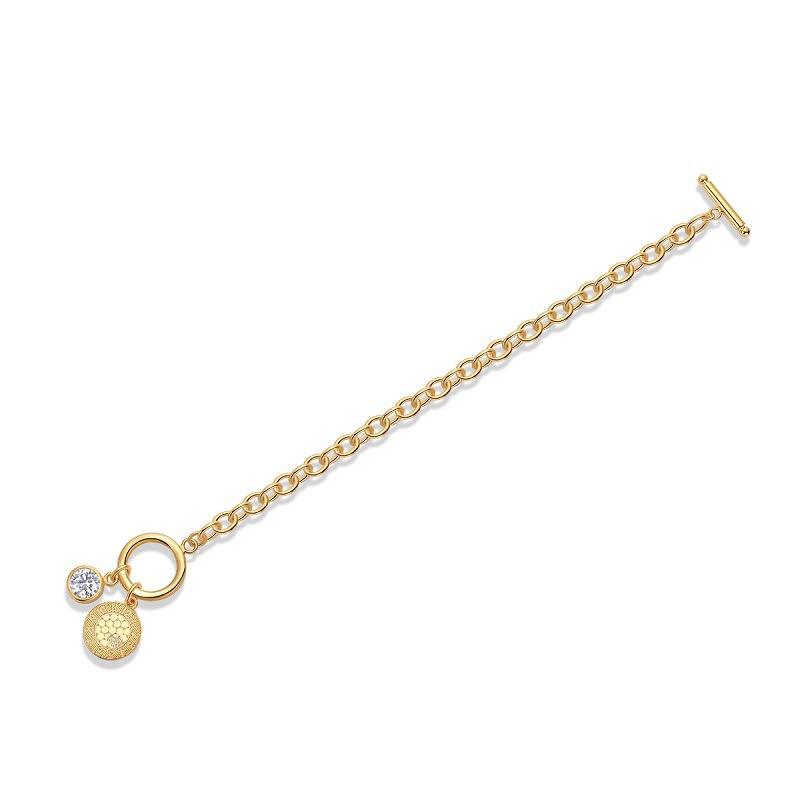 Golden Toggle Charm Bracelet