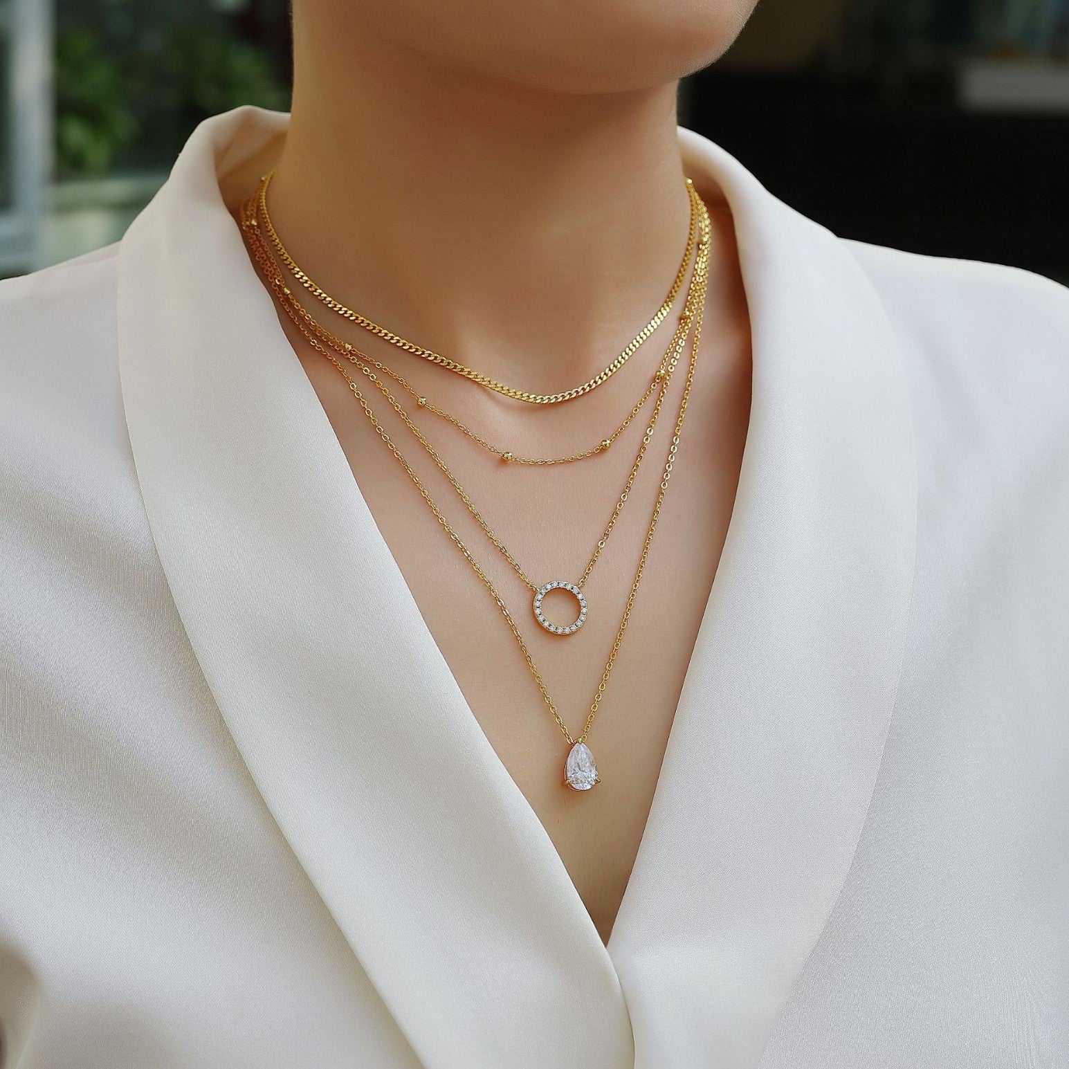 Multi-Layer Pear Glow Necklace