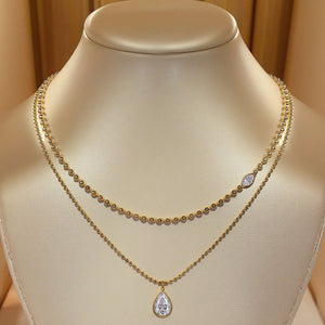Pear Drop Bead Layer Necklace