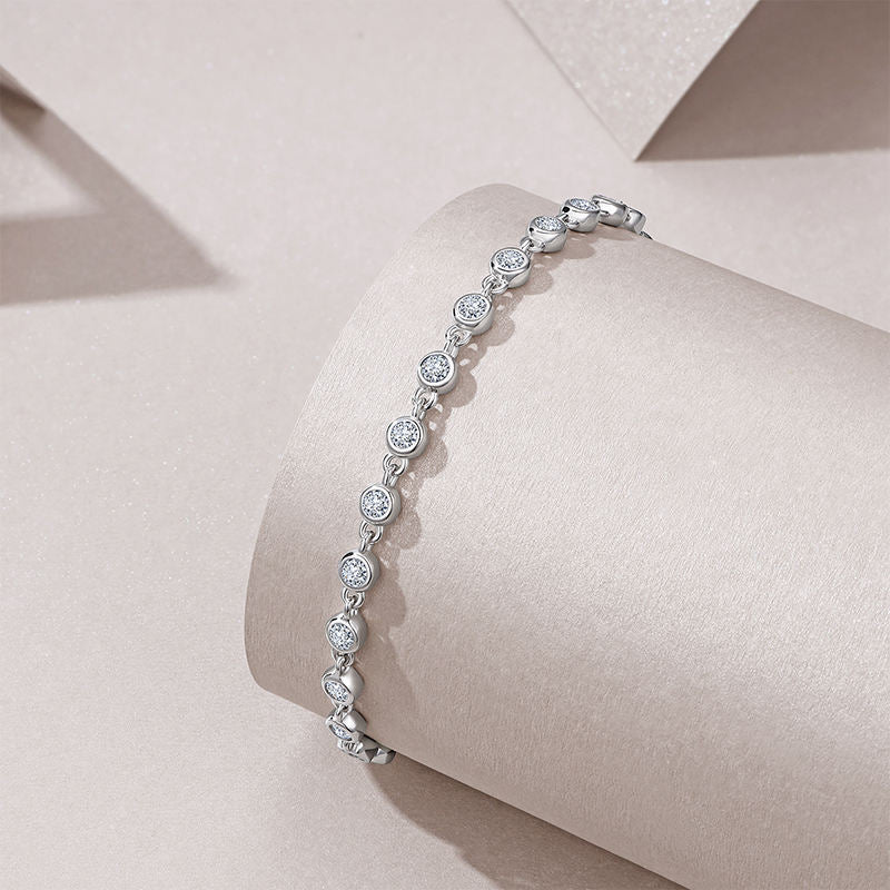 Bezel Sparkle Chain Bracelet