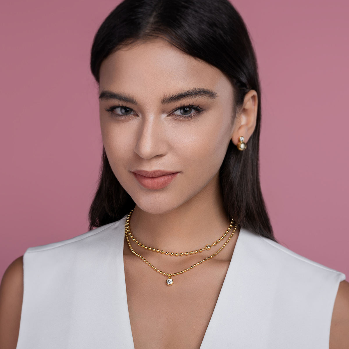 Beaded Sparkle Cascade Necklace