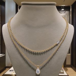 Pear Drop Bead Layer Necklace