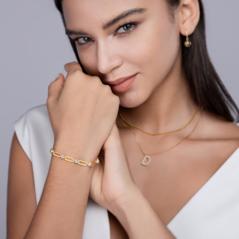 Golden Link Sparkle Bracelet