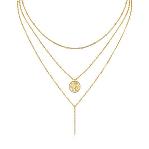 Coin Bar Layer Necklace