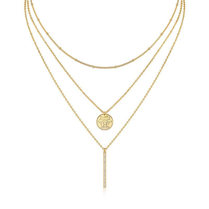 Coin Bar Layer Necklace