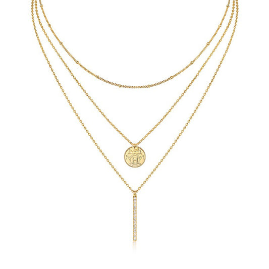 Coin Bar Layer Necklace