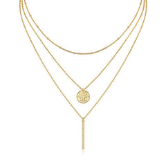 Coin Bar Layer Necklace