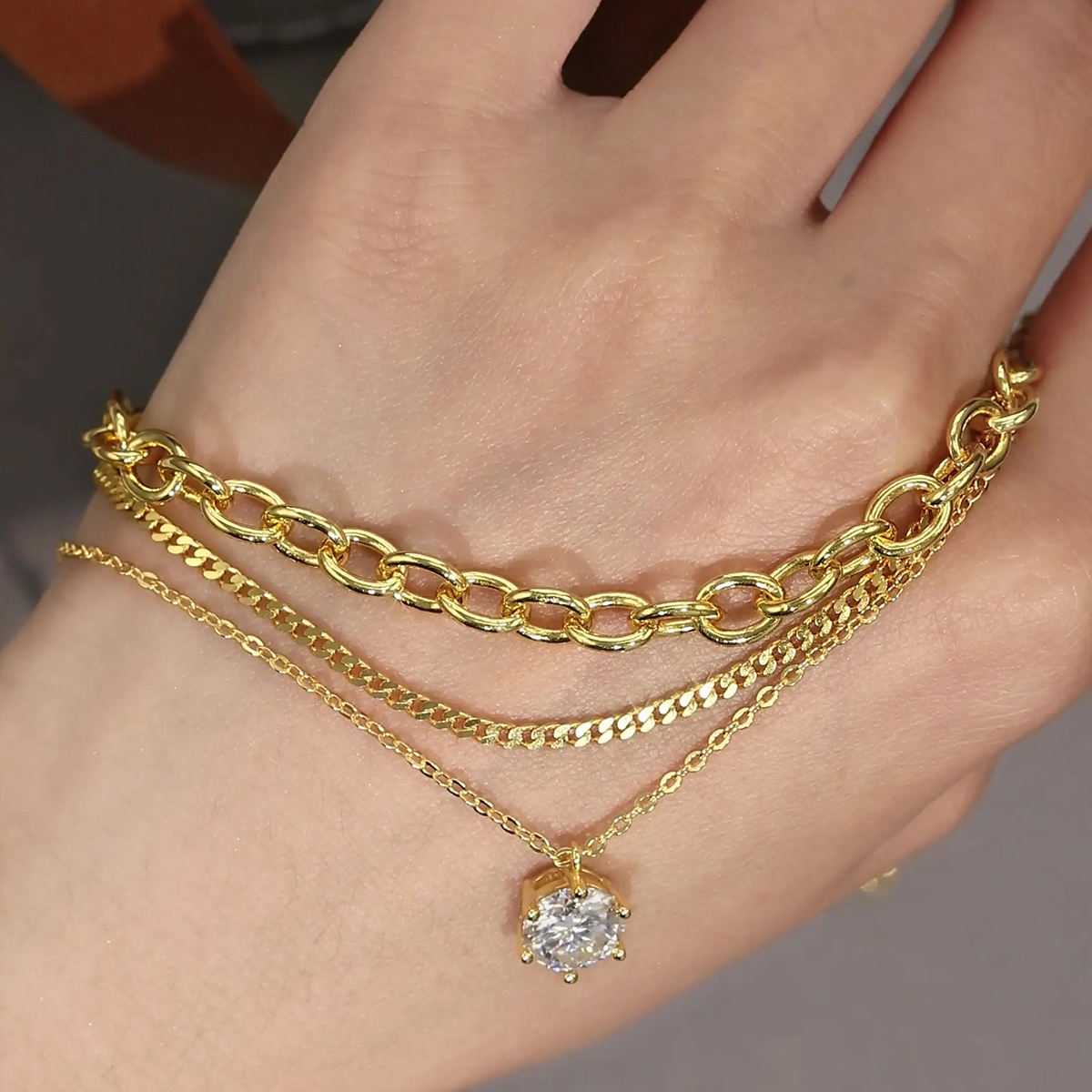 Layered Glow Chain Necklace Stella Harte