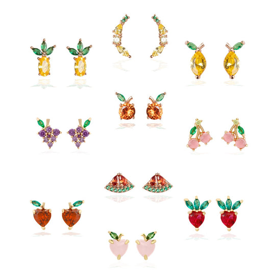 Cherry Stem Stud Earrings