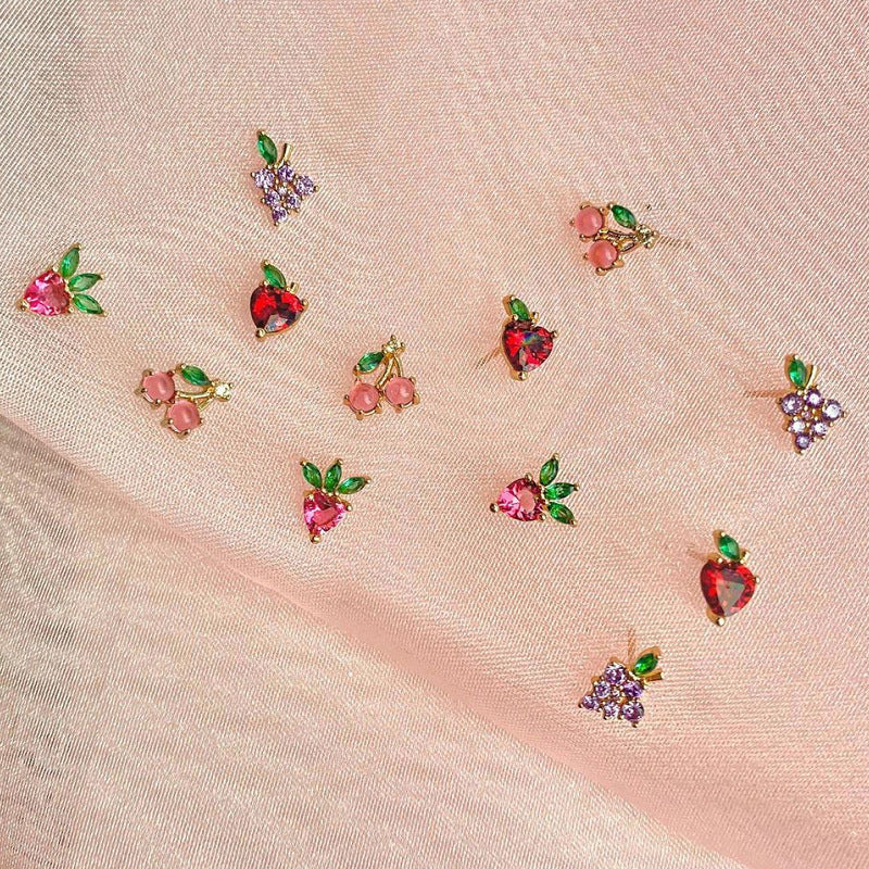 Strawberry Heart Stud Earrings Stella Harte