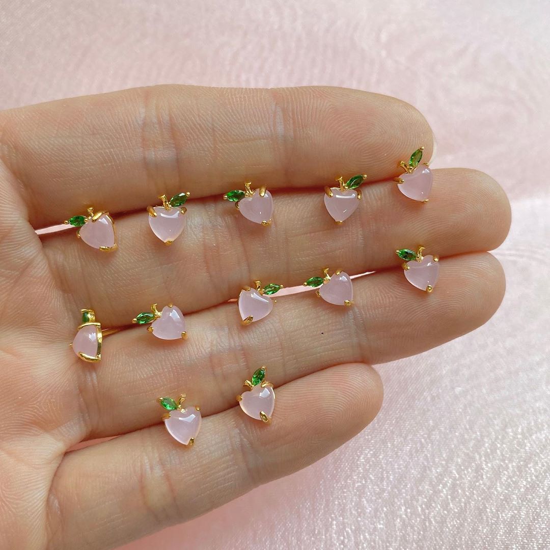 Strawberry Heart Stud Earrings Stella Harte