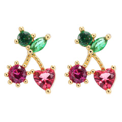 Cherry Sweetheart Stud Earrings