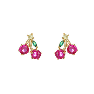 Cherry Stem Stud Earrings