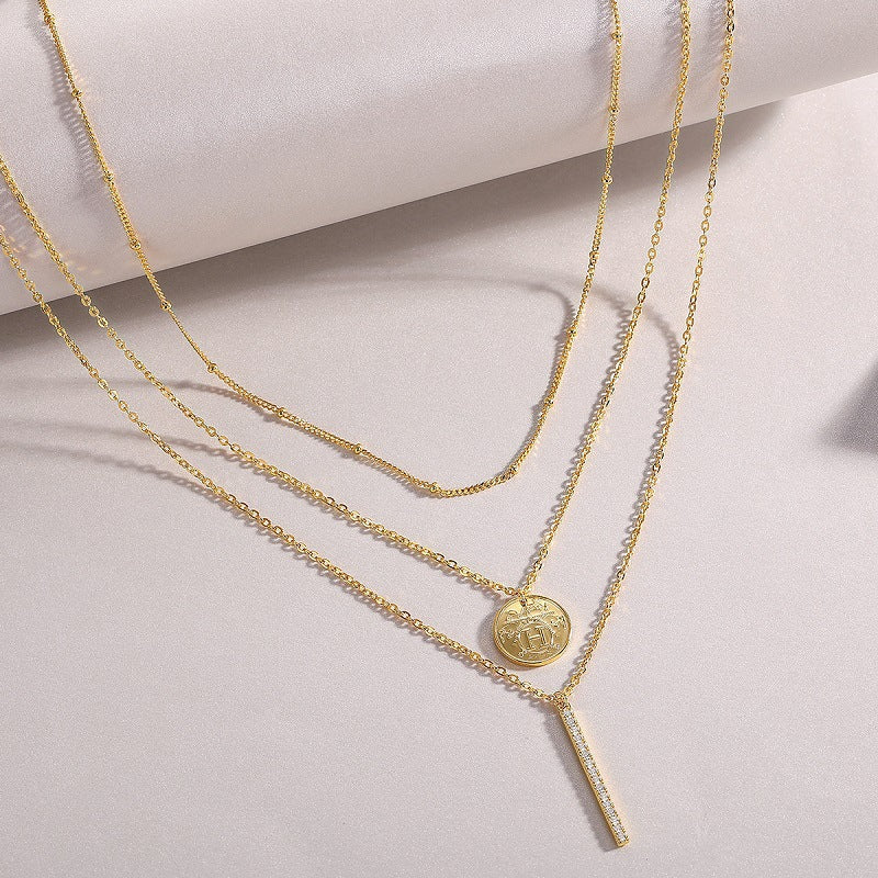 Coin Bar Layer Necklace Stella Harte