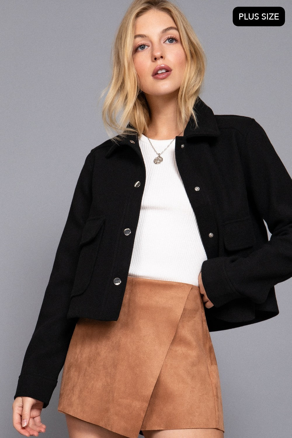 Long Sleeve Closure Soft Felt Jacket