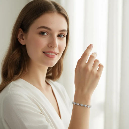 Bezel Sparkle Chain Bracelet