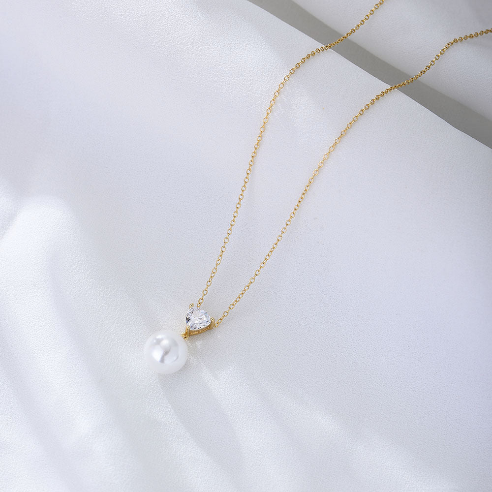 Heart Pearl Whisper Necklace