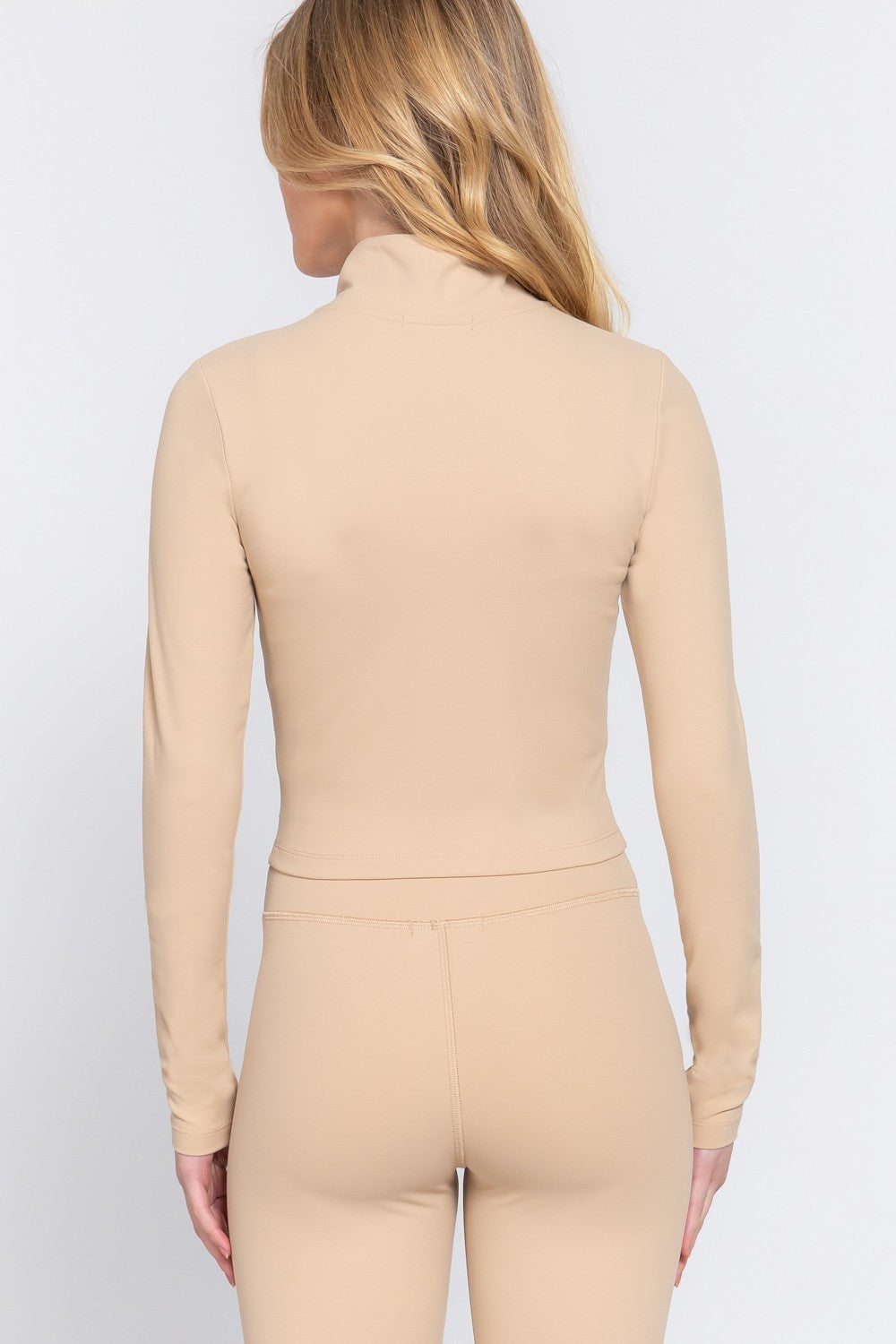 Mock Neck Zip-up Workout Jacket