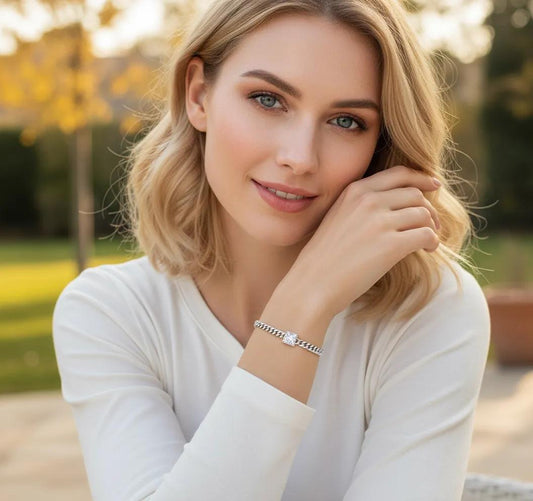 Square Sparkle Chain Bracelet