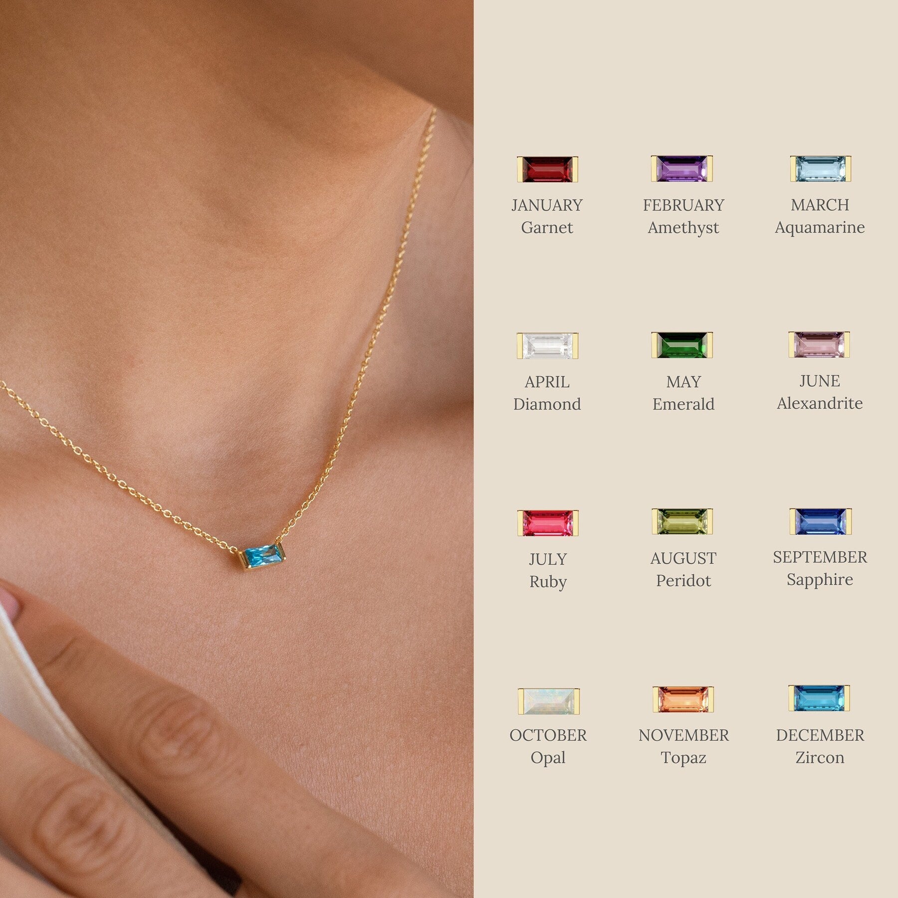 Birthstone Bar Necklace