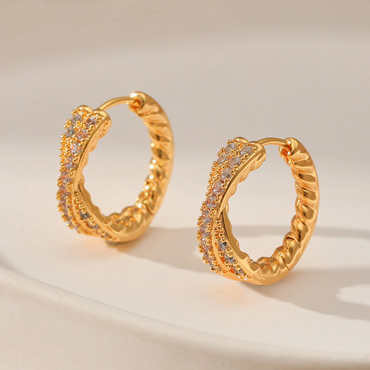 Intertwined Sparkle Hoops