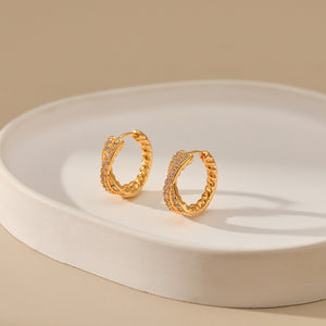 Intertwined Sparkle Hoops