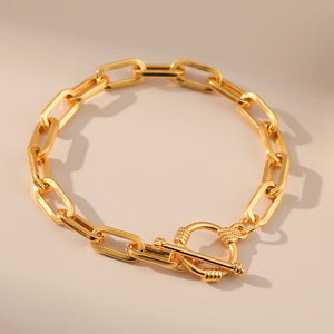 Golden Oval Link Bracelet