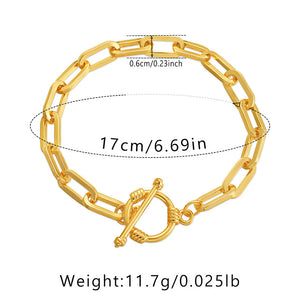 Golden Oval Link Bracelet