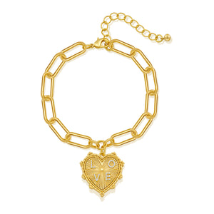 The Golden Heart Charm Bracelet