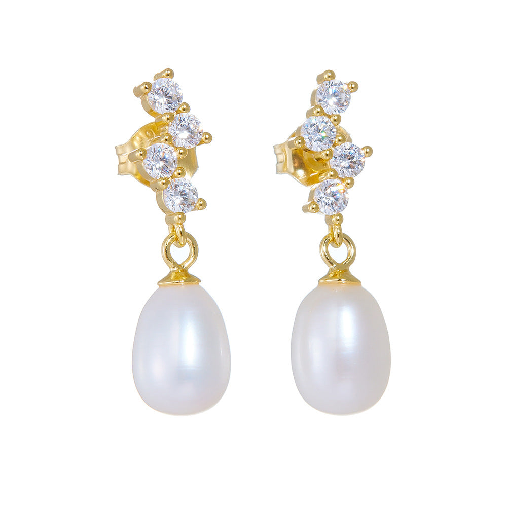 Starlit Pearl Drop Earrings