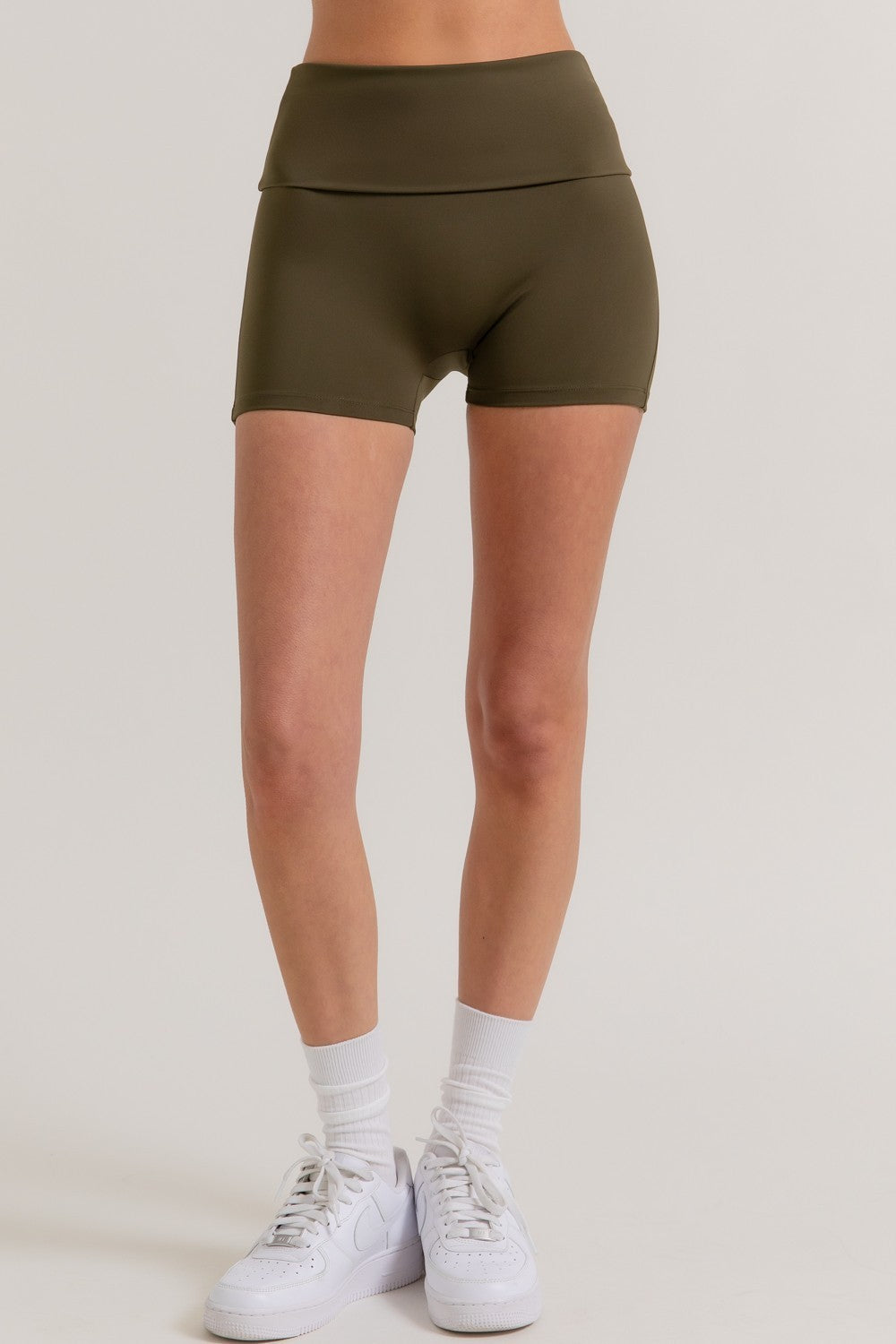 Waist Fold-over Active Bike Shorts