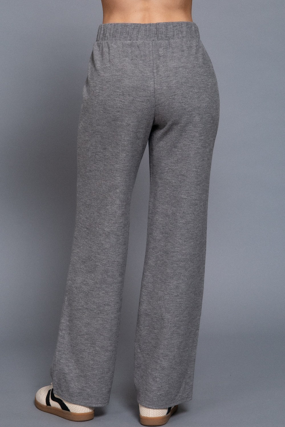 Elastic Waist Soft Knit Long Pants
