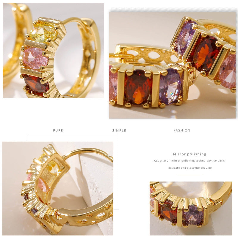 Sunset Baguette Hoops