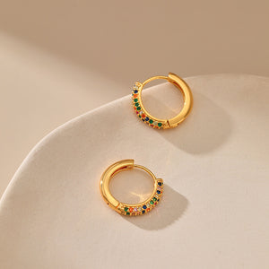 Rainbow Bead Hoops