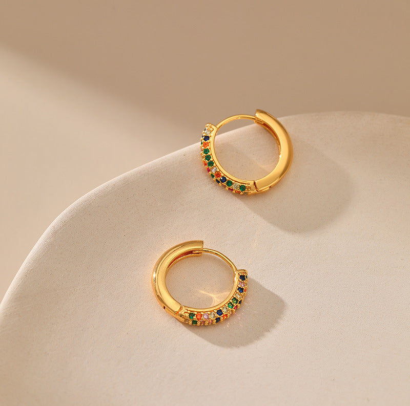 Rainbow Bead Hoops