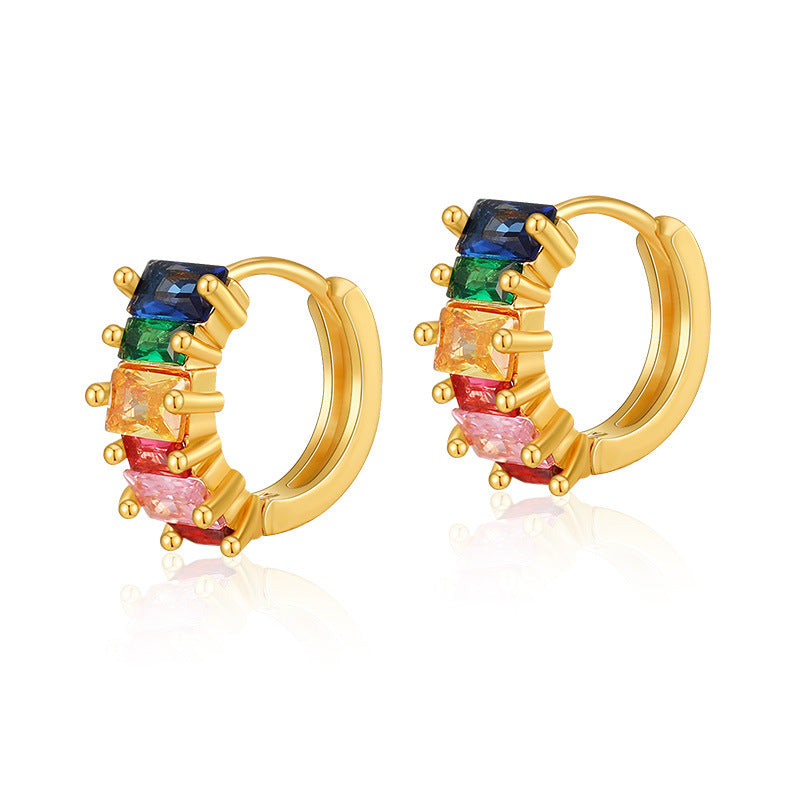 Rainbow Cube Hoops