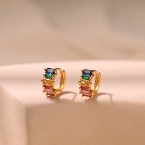 Rainbow Cube Hoops