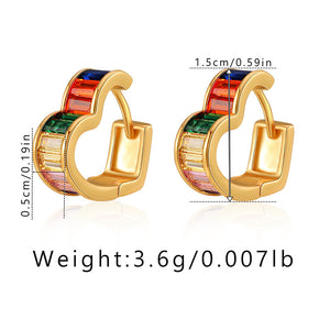 Rainbow Heart Hoops