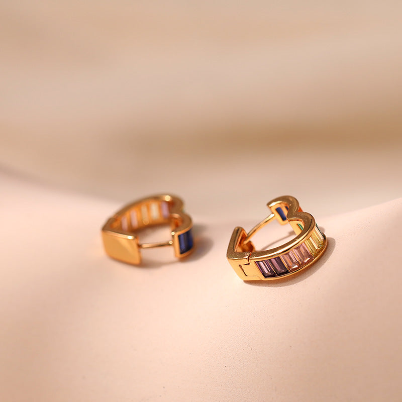 Rainbow Heart Hoops