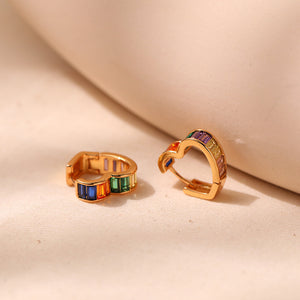 Rainbow Heart Hoops
