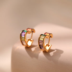Rainbow Heart Hoops