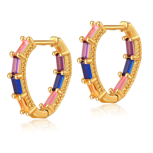 Colorwave Baguette Hoops