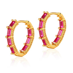 Rose Baguette Hoops