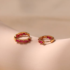 Rose Baguette Hoops